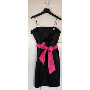 Lilly Pulitzer Dazzling‎ Dress Black Pink Sash Belt 8